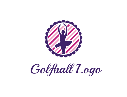 ballerina in 5th ballet position circular logo