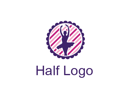 ballerina in 5th ballet position circular logo