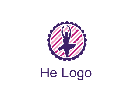 ballerina in 5th ballet position circular logo