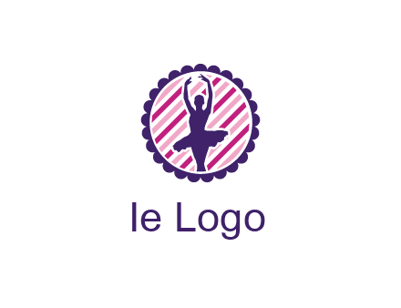 ballerina in 5th ballet position circular logo