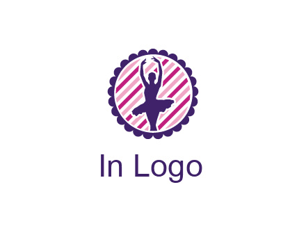 ballerina in 5th ballet position circular logo