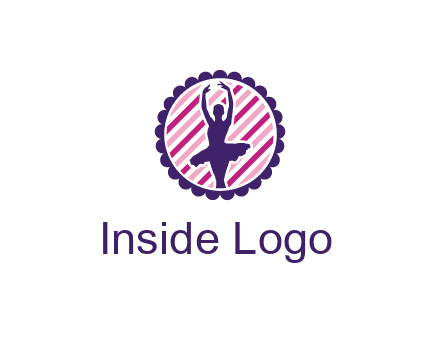 ballerina in 5th ballet position circular logo