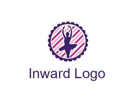 ballerina in 5th ballet position circular logo