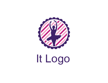 ballerina in 5th ballet position circular logo
