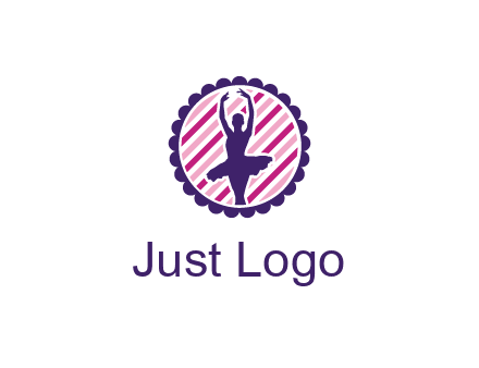 ballerina in 5th ballet position circular logo