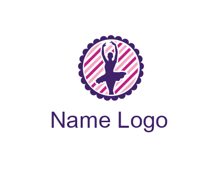 ballerina in 5th ballet position circular logo