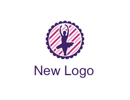 ballerina in 5th ballet position circular logo