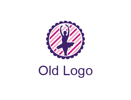 ballerina in 5th ballet position circular logo