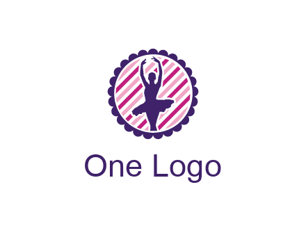 ballerina in 5th ballet position circular logo