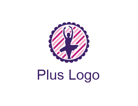ballerina in 5th ballet position circular logo