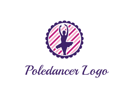 ballerina in 5th ballet position circular logo