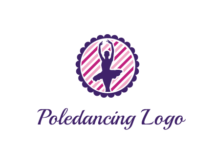 ballerina in 5th ballet position circular logo