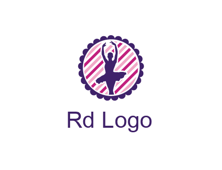 ballerina in 5th ballet position circular logo