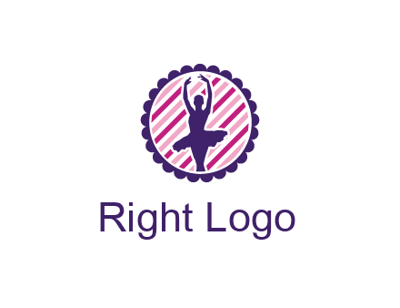ballerina in 5th ballet position circular logo
