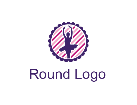 ballerina in 5th ballet position circular logo