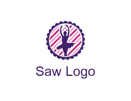 ballerina in 5th ballet position circular logo