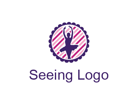 ballerina in 5th ballet position circular logo