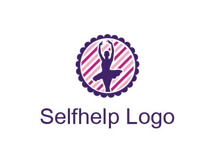 ballerina in 5th ballet position circular logo
