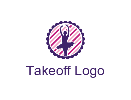 ballerina in 5th ballet position circular logo