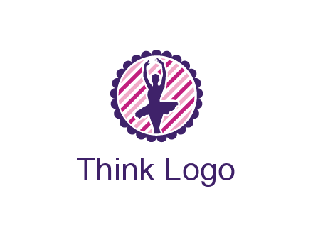ballerina in 5th ballet position circular logo