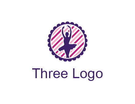 ballerina in 5th ballet position circular logo