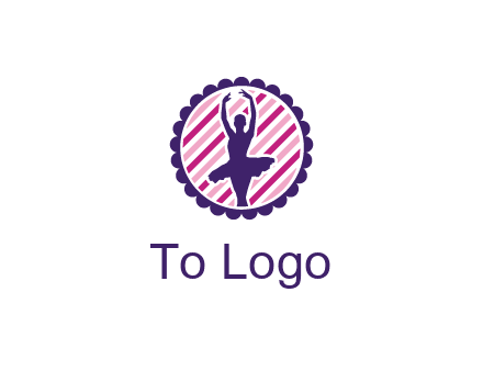 ballerina in 5th ballet position circular logo