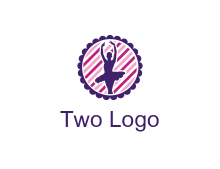 ballerina in 5th ballet position circular logo