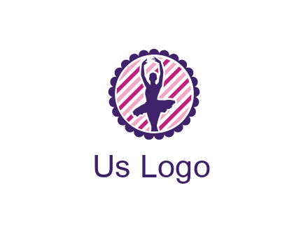 ballerina in 5th ballet position circular logo