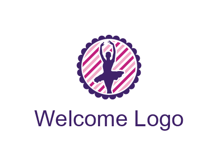 ballerina in 5th ballet position circular logo