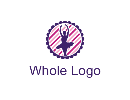 ballerina in 5th ballet position circular logo