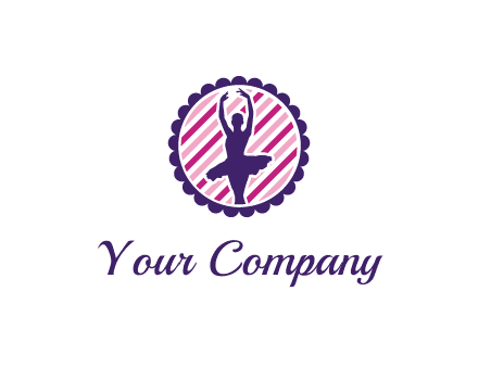 ballerina in 5th ballet position circular logo