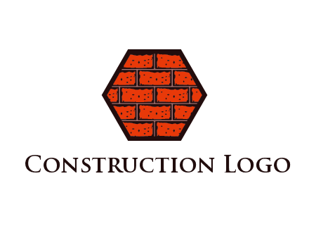 hexagon brick wall logo