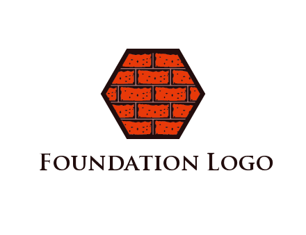 hexagon brick wall logo