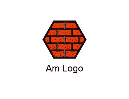 hexagon brick wall logo