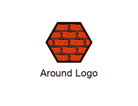 hexagon brick wall logo