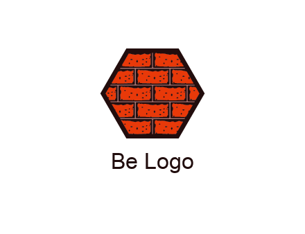 hexagon brick wall logo
