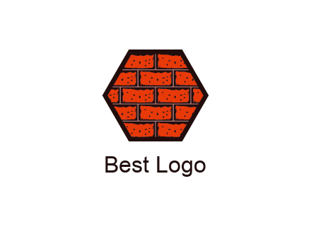 hexagon brick wall logo