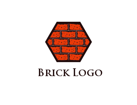 hexagon brick wall logo