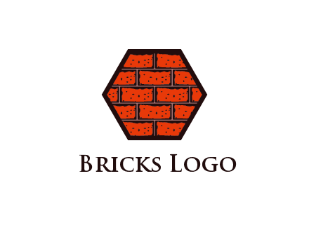 hexagon brick wall logo