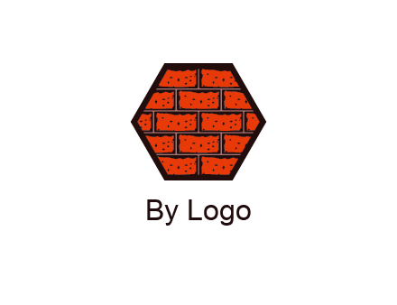 hexagon brick wall logo