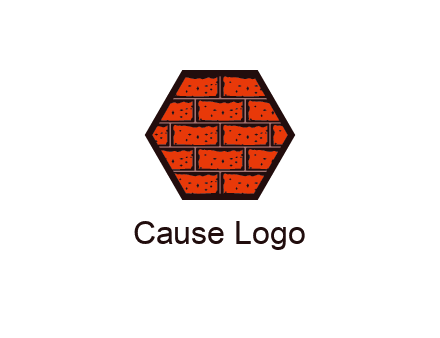 hexagon brick wall logo