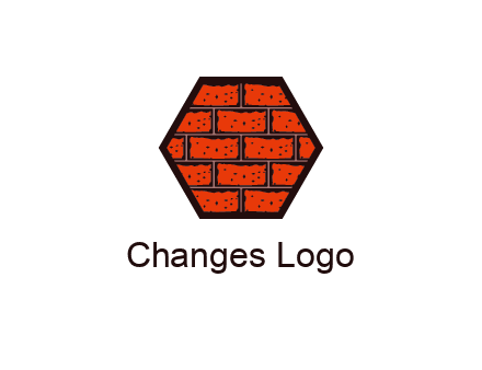 hexagon brick wall logo