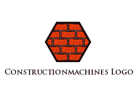 hexagon brick wall logo