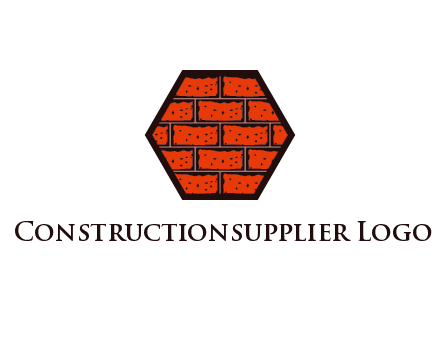 hexagon brick wall logo