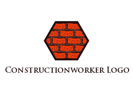 hexagon brick wall logo