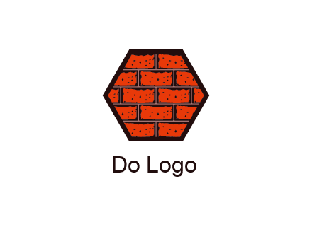 hexagon brick wall logo