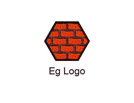 hexagon brick wall logo
