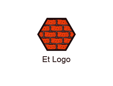 hexagon brick wall logo