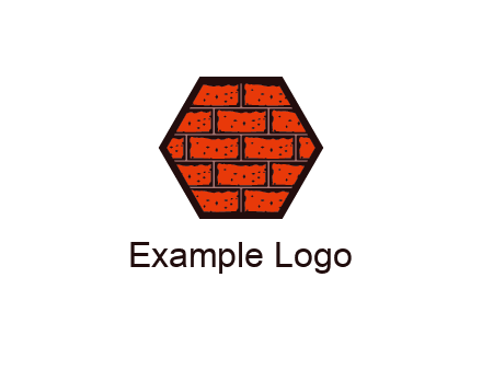 hexagon brick wall logo