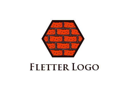 hexagon brick wall logo